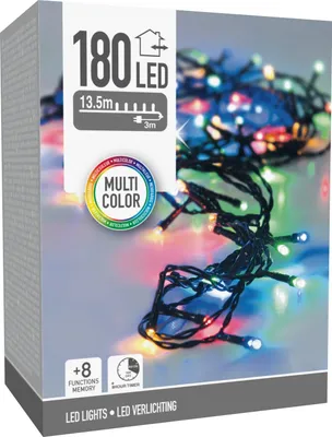Immagine prodotto di Kerstverlichting | luce a corda | 180 LED | multicolore con timer e funzioni luminose