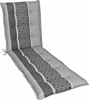 Produktbild von Herlag Liegenauflage Valeria 195x60x7,5cm für Gartenliege Streifen-Muster Anthrazit