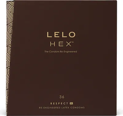 Produktbild von LELO HEX Respect, XL-Größe,  Kondome mit einer einzigartigen hexagonalen Struktur, dünnes aber starkes Latexkondom, befeuchtet (36-er Pack)