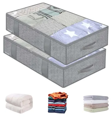 Imagen del producto de Caja de almacenamiento para debajo de la cama con ventana transparente organizadora