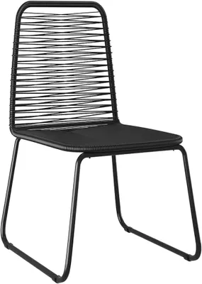 Imagen del producto de Juego de 4 sillas de comedor, estilo ratán sintético, color