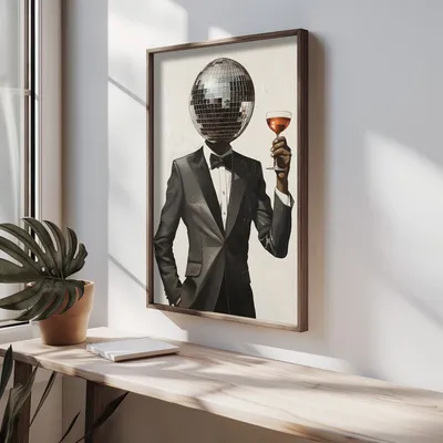 Obrázek produktu pro Wallity, HUM080, Dekorativní obraz v rámu z MDF, Vícebarevný, 100 % MDF, 50 x 70 x 3,5 cm