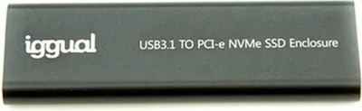 Zdjęcie produktu dla iggual IGG317020, Obudowa SSD, M.2, M.2, SATA, 10 Gbit/s, Połączenie USB, Czarny