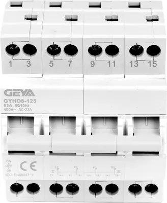 Image de 4P 63A Commutateur manuel double puissance, montage sur rail DIN 35mm, interrupteur d'isolation, 400VAC