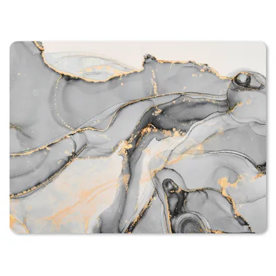 Produktbild von MuchoWow® Mauspad Mousepad Marmor - Gold - Grau 40x30 cm - Mousepads - Maus Mat - Pad - Mausunterlage - Anti Rutsch