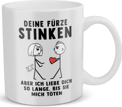 Produktbild von 22Feels Frauen Jahrestag Geschenk Hochzeitstag Ehefrau Valentinstag Freundin Tasse Deine Fürze Stinken Geburtstag für Sie Kaffeetasse Haferl Weihnachten Geschenkidee