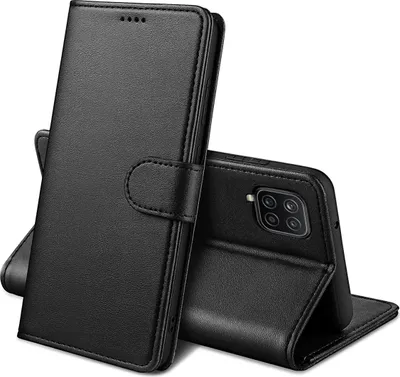 Obrázek produktu pro Pouzdro pro Samsung Galaxy A22 4G - Black Wallet Flap Magnetised Storage Cards Pouzdro na mobilní telefon Phonillico®