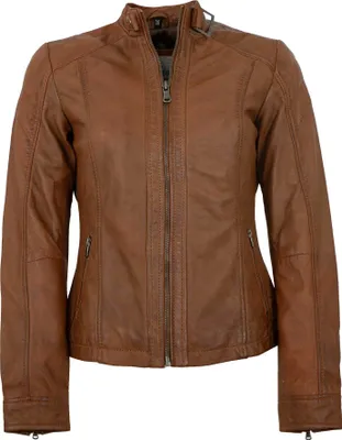 Produktbild von 7eleven - Damen Lederjacke Lammnappa cognac : 44