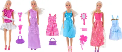 Produktbild von Eddy Toys Puppenset - 4 Puppen - 29 CM hoch - Mit Zubehör, Puppen haben alle ihr eigenes einzigartiges Outfit an