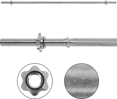 Produktbild von Sport-Tec Langhantelstange mit Sternverschluss, Fitness, Muskelaufbau, Gewichtheben, Kniebeugen, Freihanteltraining, ø 3 cm x 180 cm