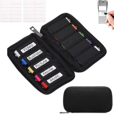 Produktbild von USB-Stick Tasche - USB-Stick Etui für 10 Speichersticks - für USB-Sticks & Flash-Laufwerke - Organizer für USB-Zubehör - Wasserdicht