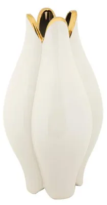 Image de Mauro Ferretti potter vase Ø 21x40 cm or blanc
