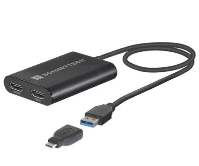 Obrázek produktu pro SONNET USB3-DHDMI Video kabelový adaptér USB Type-A 2 x HDMI černý (USB3-DHDMI)
