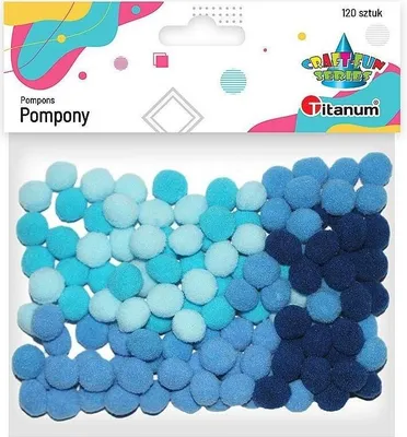 Produktbild von Pompony poliestrowe 10 mm niebieskie 120 sztuk