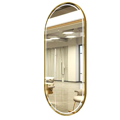 Produktbild von Spiegel Ganzkörperspiegel für Friseursalons Oval mit Rahmen Gold 150*70cm【LFJ3839】