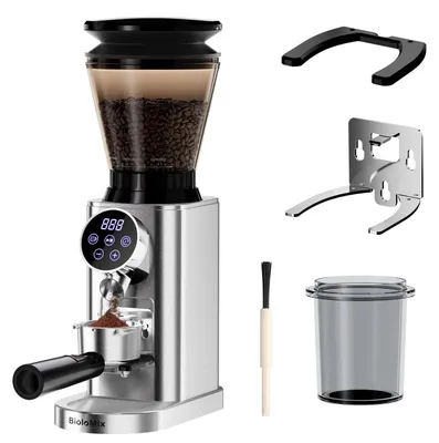 Kaffeemühle, 48 Mahlgrade, 150 W, 300 g, Edelstahl, Silber