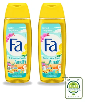 Immagine prodotto di 2 confezioni di bagnoschiuma Mediterranean Jewels Amalfi - Orchidee & Citrus, 250 ml ciascuna - confezione grande