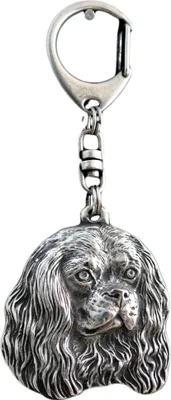 Immagine prodotto di Cavalier King Charles spaniel - Ciondolo argentato per chiavi con cane, decorazione per borsa, ciondolo per zaino del marchio Art-Dog