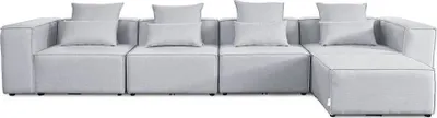 Produktbild von HOME DELUXE - Sofa VERONA - Hellgrau, Größe: XL - ca. 414 x 70 x 207 cm, Sitzhöhe: 46 cm, Sitztiefe: 80 cm, inkl. Kissen I Modulares Sofa Modulsofa Ecksofa Wohnlandschaft