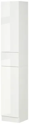 Productafbeelding van Kleankin Badkamerkast, hoge kast met lade, badkamerkast met drukopeningsmechanisme, wit