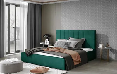 Produktbild von Doppelbett mit Polsterung 160x200 ARDELIA 1 - grün