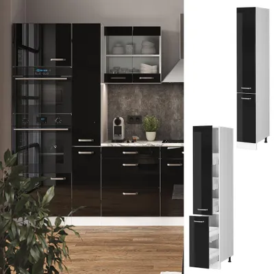 Produktbild von Apothekerschrank Vicco R-Line Schwarz Hochglanz 30 cm, Model 41172