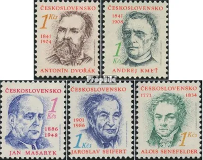 Produktbild von Briefmarken Tschechoslowakei 1991 Mi 3079-3083 postfrisch Jahrestage