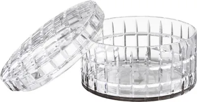 Produktbild von Casa Padrino Luxus Glasschale mit Deckel Ø 21 x H. 13 cm - Runde Deko Schale aus mundgeblasenem Glas