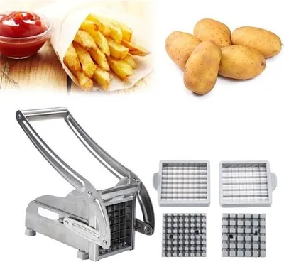Obrázek produktu pro Kráječ na hranolky z nerezové oceli pro domácí použití, se 2 mřížkami