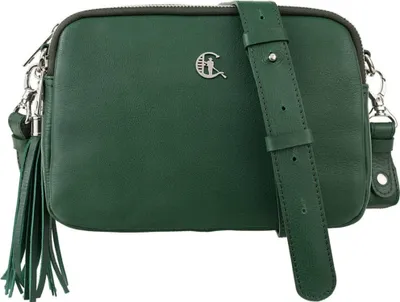 Produktbild von Damen Messenger Bag aus Naturleder Grün mit Fransen und verstellbarem Schultergurt 23x16x9 cm