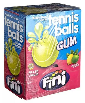 Zdjęcie produktu dla Bubble Gum Boom Tennis Balls Piłki tenisowe z gumy do żucia 200 sztuk display