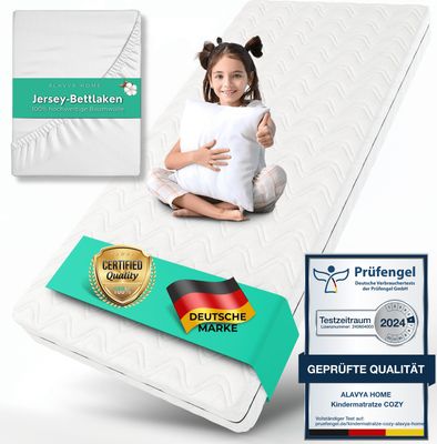 Alavya Home® Kindermatratze 90 x 200cm COZY inkl Spannbettlaken Kaltschaummatratze