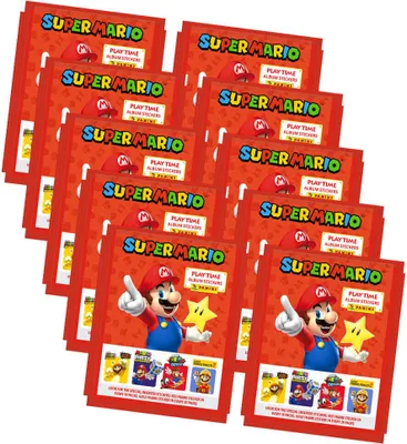 A stack of Super Mario sticker packs.