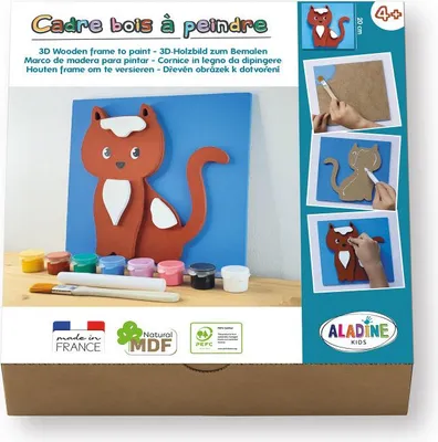 Obrázek produktu pro ALADINE - 3D dřevěný obrázek k malování kočky