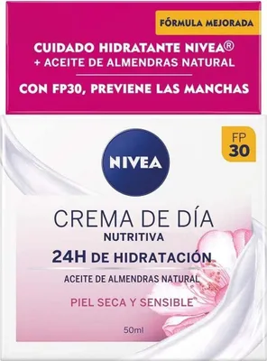 Imagen del producto de Nivea, crema hidratante de día, 24 horas de hidratación para piel seca y sensible, 50 ml