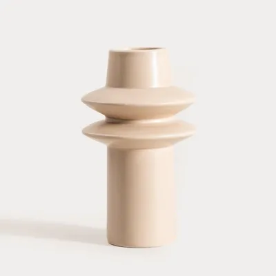 Zdjęcie produktu dla HOMLA Wazon SONLUNE ceramiczny beżowy 22x12,7 cm