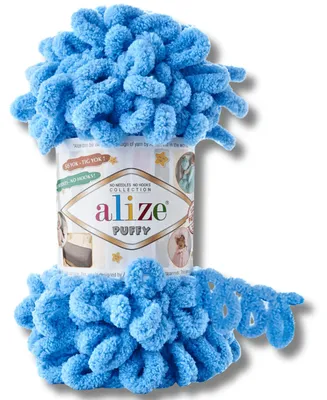 Image de Alize 1 x 100 g de laine Puffy, unie, pour le crochet et le tricot (Bleu - 289)