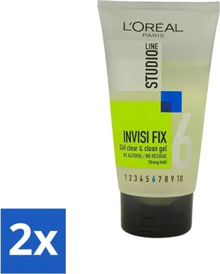 Productafbeelding van L'Oréal Studio Line Invisi Fix 24H Heldere & Schone Gel Sterk - 150 ml - Voordeelverpakking - 2 stuks