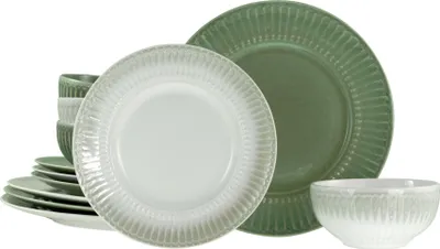 Produktbild von CreaTable, 24495, Celadon Bunt, Tellerset 12-tlg, Steinzeug