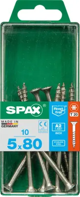 Produktbild von Spax Universalschrauben 5.0 x 80 mm TX 20 Senkkopf - 10 Stück Edelstahl