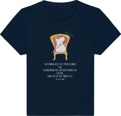Produktbild von Mr. & Mrs. Panda  T-Shirt Einhorn König 24. - 36. Monat - French Navy - Geschenk, Baby Kurzarmshirt, Babyshirt, Prinzessin, Bundeskanzler, Unicorn, Präsident, Kaiser