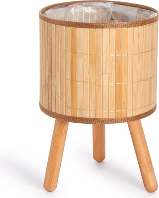 Produktbild von Blumentopf Übertopf Groß Blumenkübel Innen Pflanzentopf Set Korb Geflochten Holz 2pcs Set / Design 4