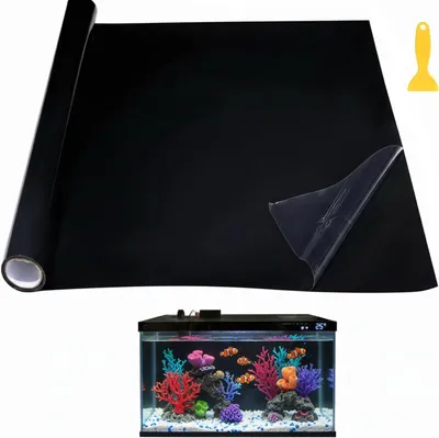 Immagine prodotto di Pannello adesivo per acquario, in PVC, 40 x 200 cm, nero, adatto sia per acquari che per terrari