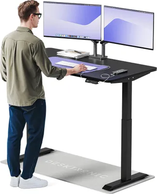Produktbild von Desktronic HomeOne Elektrisch höhenverstellbarer Schreibtisch 140x70cm Schwarz/Schwarz mit Memory-Funktion, Anti-Kollisions Technologie, USB-A und USB-C-Ladeanschlüssen