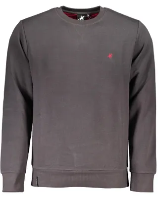 Produktbild von Elegantes Herren-Sweatshirt: Grau, Langarm, Rundhals, mit Stickerei