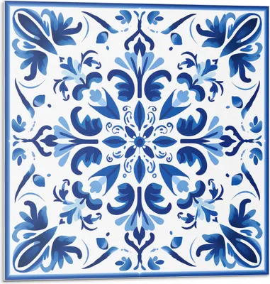 Produktbild von Blumenmuster In Symmetrie – Selbstklebend – Wandverkleidung – Wandpaneel – Wanddeko – Dekorative Wandpaneele – 3D Wandpaneele – Wandgestaltung selbstklebend – 4 Stück 50 x 50 cm