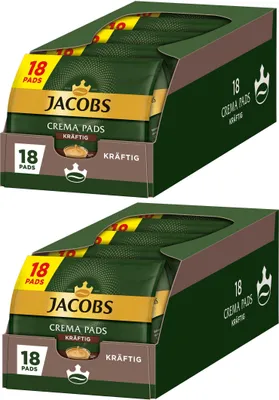 Produktbild von JACOBS Pads Crema kräftig 180 Getränke - 10 x18 Kaffeepads Senseo kompatibel
