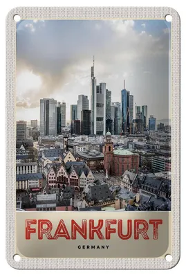 Produktbild von Blechschild Reise 12x18cm Frankfurt Stadt Hochhäuser Altstadt Schild