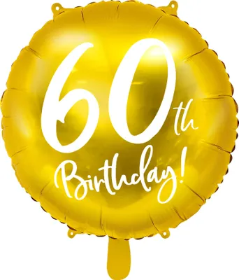 Immagine prodotto di Palloncino in foil con scritta 60° compleanno 45cm oro