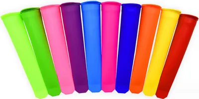 Produktbild von Silikon-Eisformen, Eis am Stiel-Formen, 10 leuchtende Farben, 10er-Set